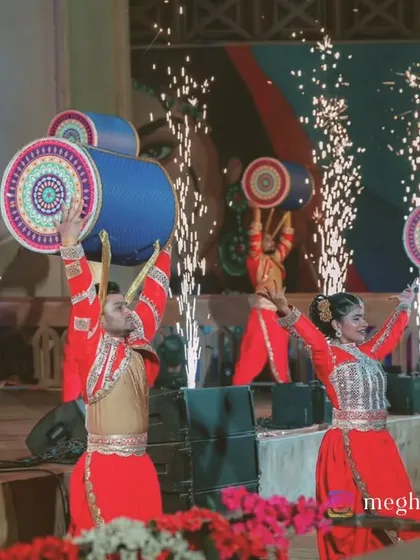 Our dancers using oversized props during a performance in Riyadh. We believe in using creative and unique props to add a layer of spectacle and fun to our choreography, making the show more memorable.