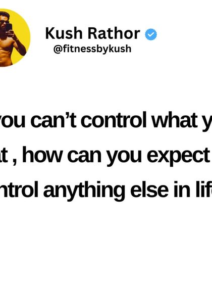 If you can't control what you eat, how can you expect to control anything else in life? Calling yourself a "foodie" is not an excuse.