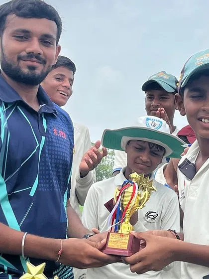 A proud moment for another player receiving his trophy from our NIS certified coach.