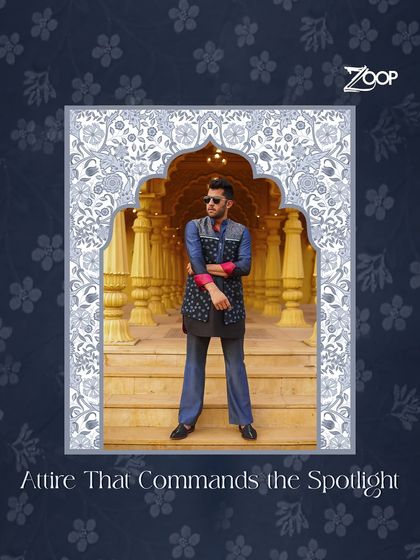 This attire commands the spotlight. A striking look from the Jazbaat Collection, this outfit is for the man who embraces his inner royalty at every celebration.