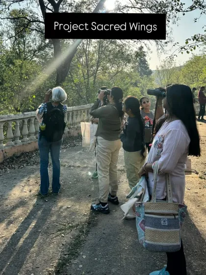It's not all hard work. We also take time to connect with nature on a deeper level. This photo captures a serene moment from one of our bird-watching walks, where we learn about our local feathered friends.