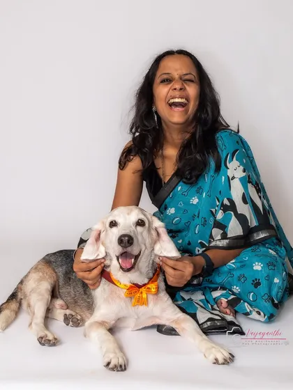 Another shot of Kavitha and Seenu, this one filled with laughter. These candid moments are what make a photoshoot an experience to remember.
