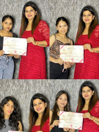 More proud graduates from our popular nail extension course. It's rewarding to see so many students ready to build their careers.