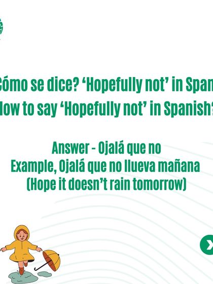 How do you say 'Hopefully not' in Spanish? This quick quiz gives you the answer and an example sentence.