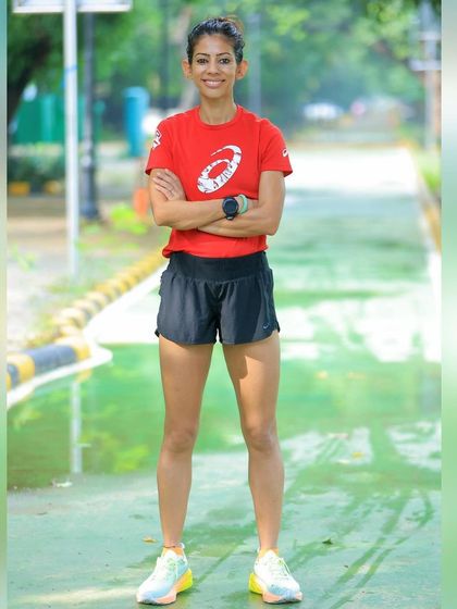 Standing strong and confident in my running gear. My goal is to help you feel this powerful and ready to take on any challenge.