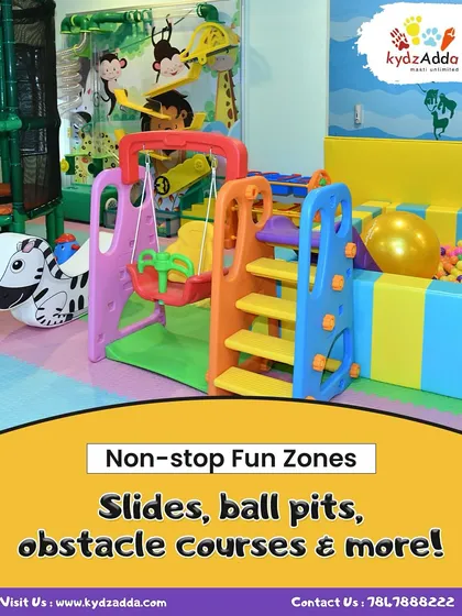 Our non-stop fun zones include something for everyone. We have slides, ball pits, obstacle courses, and so much more to keep your kids engaged and active.