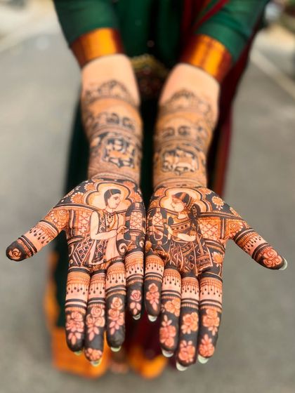 This design, part of the Bridal Extravaganza package, features detailed bride and groom figures inspired by the work of another artist, customized to my bride's request.