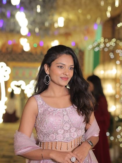 Another close-up of the client, showing her elegant look.