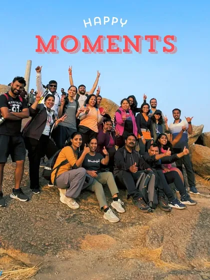 A group photo from a one-day trek, capturing the happy moments.