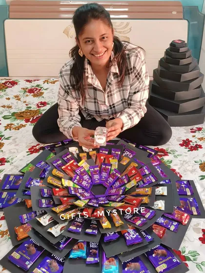 This was a huge one! A 10-layer chocolate explosion box for a birthday girl who is crazy about chocolates, with a special surprise inside.