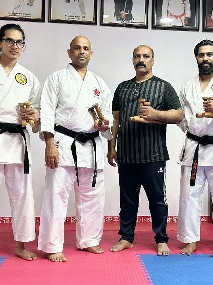 My senior instructors after a rewarding Kobudo training session with our guest, Sensei Jabir.