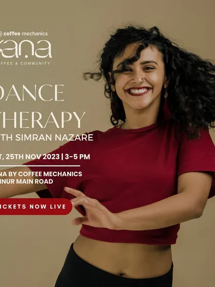 I regularly host dance therapy workshops for anyone looking to connect with themselves. This is what an invitation to one of my sessions looks like. It’s a call to explore, heal, and find joy in movement, no experience necessary.