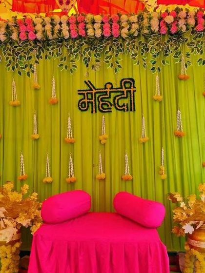 Shanaya Decorations - All-Inclusive Ceremony Packages (Haldi & Mehendi) Mehendi & Sangeet Backdrops photo 10