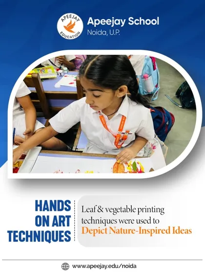 Our EVS & Art Integrated Competition for Class III used hands-on art techniques like leaf and vegetable printing. Students depicted nature-inspired ideas, connecting their environmental studies lessons with creative expression.