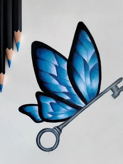 A custom illustration of the enchanted winged key from Harry Potter. This piece shows how I can take a magical object from fiction and render it realistically with colored pencils, perfect for any fan.