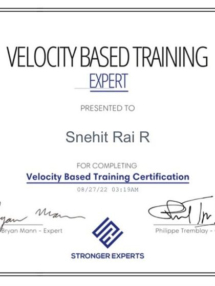 Snehit Rai - Professional Development for S&C Coaches My Credentials & Professional Development photo 4
