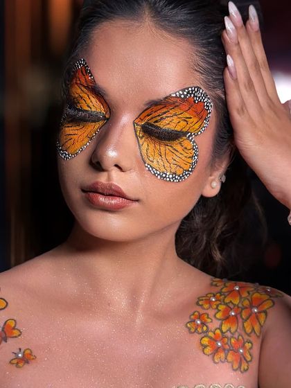 Spreading her wings. This beautiful butterfly fantasy makeup is another example of the amazing creativity of my students.