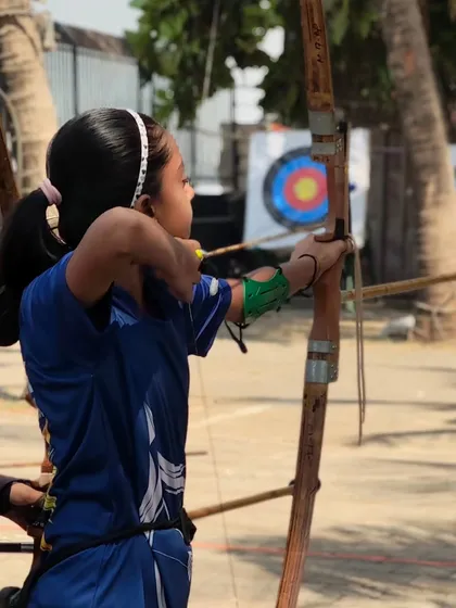 A young archer in perfect form. Our girls' selection trials were filled with incredible talent and passion.