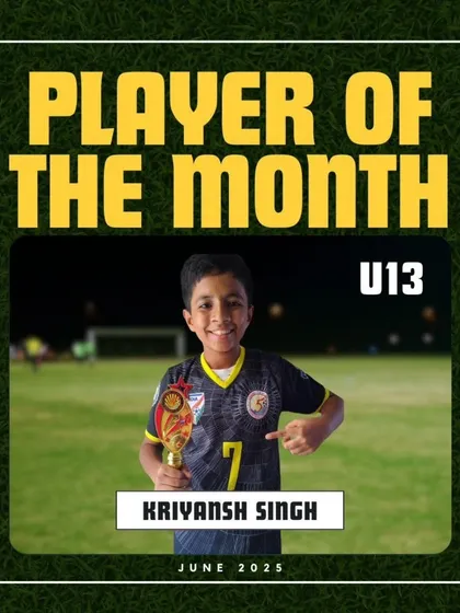 Kriyansh Singh, the standout U13 Player of the Month for June 2025.