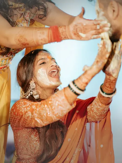 Proof that Haldi isn't just a ceremony, it's a full-on battlefield of love and laughter! We encourage our couples to have fun and let loose.