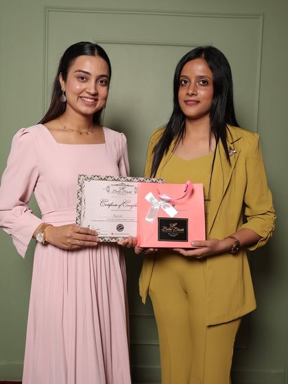 A proud moment, awarding a certificate of completion. Every student leaves with a certificate, a goodie bag, and the skills to succeed.