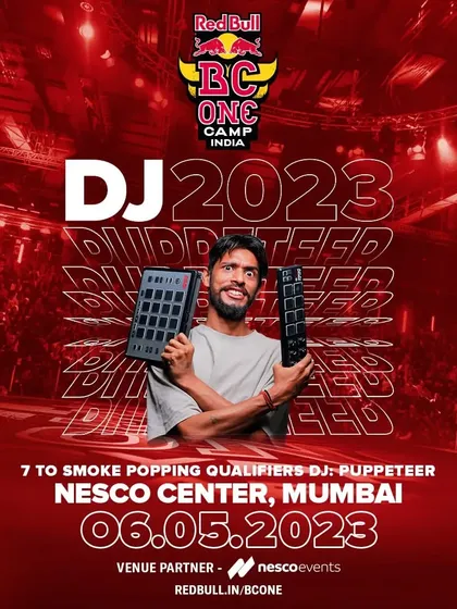 Another flyer from the Red Bull BC One Camp India 2023, this time for the 7 to Smoke Popping Qualifiers. Setting the stage on fire, one beat at a time.