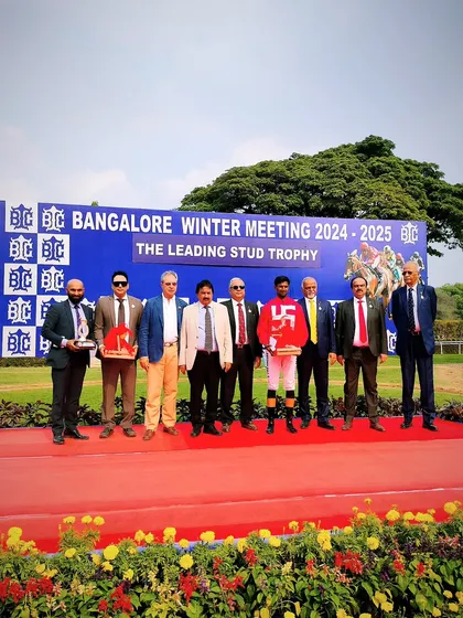 The winning connections of the Leading Stud Trophy winner.