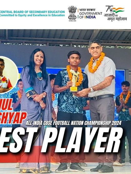 Congratulations to our U-19 star Rahul Kashyap for being awarded Best Player at the All India CBSE National Football Championship.