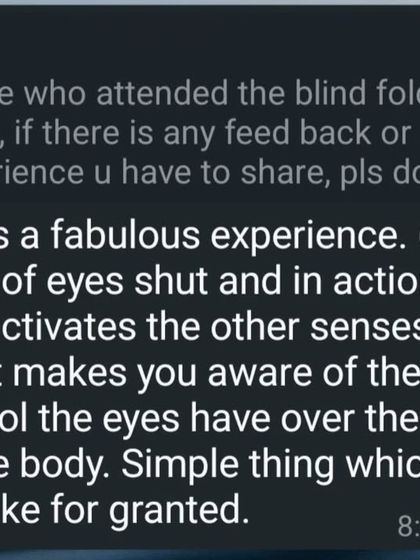 Feedback from our blindfolded Surya Namaskar session. It's incredible how shutting off one sense can activate all the others and deepen your awareness.