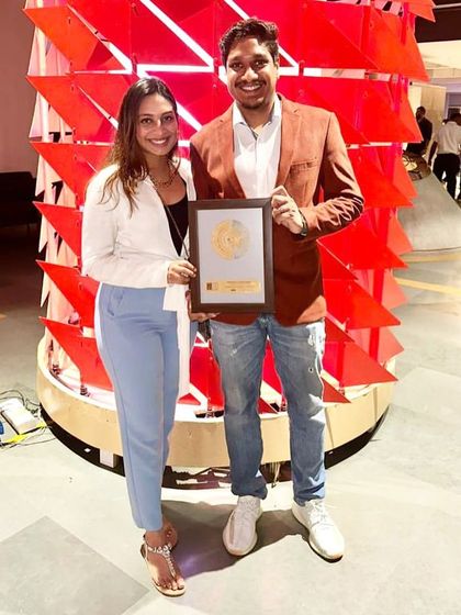 My co-founder and I with our Antarya Award. This recognition fuels our passion for creating innovative and impactful architecture.