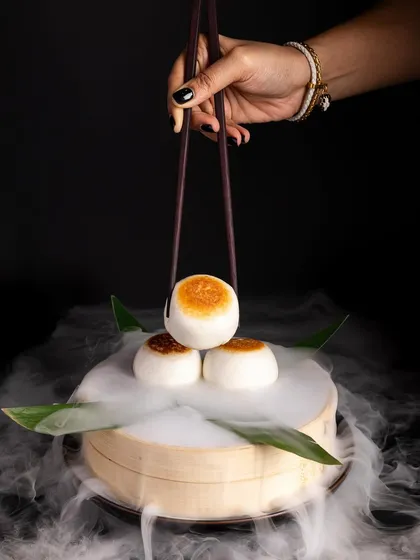 Sometimes a product calls for a dark, moody, and dramatic vibe. I use techniques like dry ice smoke to create a sense of luxury and precision, perfect for high-end restaurant menus.