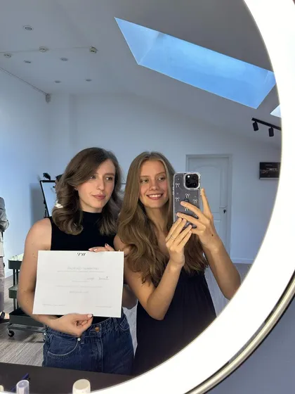 The best part of our job is seeing our students succeed. Here is a proud graduate with her certificate after completing one of our beauty training courses. We love celebrating this moment when a new professional journey begins.