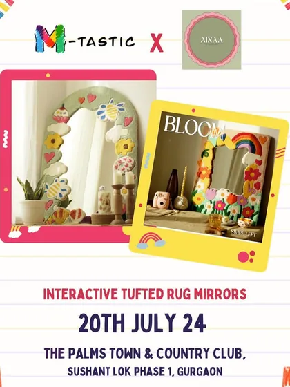 Ainaa by Akshita Kalra brings a unique artistic flair with interactive tufted rug mirrors that are both functional decor and a piece of art.