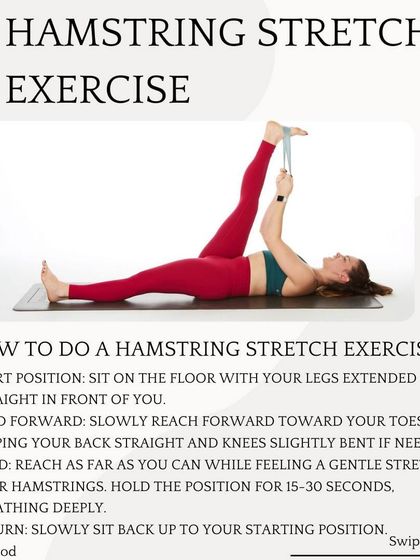 A guided Hamstring Stretch using a resistance band. This is a great way to improve flexibility and reduce tension in the lower back and legs. Proper stretching is a key component of injury prevention and rehabilitation.