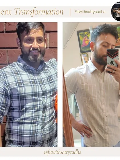 Another view of our client's amazing progress. His journey shows that with the right guidance on workouts and diet, a complete transformation is possible.