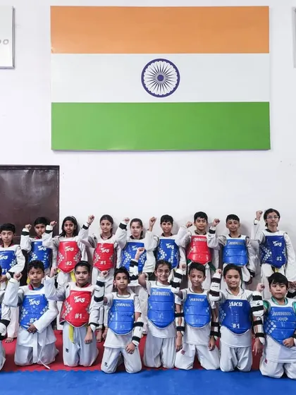 This is my team of sub-junior competitors, geared up and ready. I instill discipline and a competitive spirit from a young age, building a strong foundation for future champions.