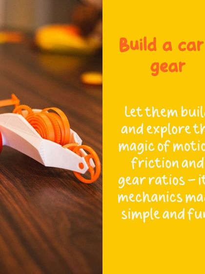 With our build-a-car kits, kids explore the magic of motion, friction, and gear ratios. It's mechanics made simple and fun.