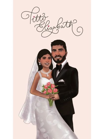 Megha Vinod - Custom Portraits & Illustrations Wedding & Couple Illustrations photo 5