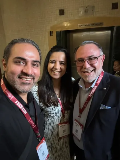 Connecting with friends and mentors at Aesthetics 2024. These personal connections are just as important as the academic sessions.