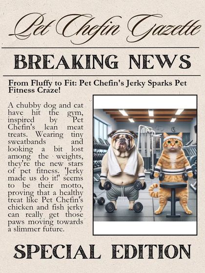 Read all about it! Our jerky is sparking a pet fitness craze, proving that a healthy treat can get those paws moving.