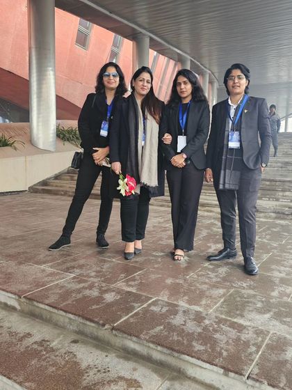 My team and I outside the venue for the NCW Foundation Day.