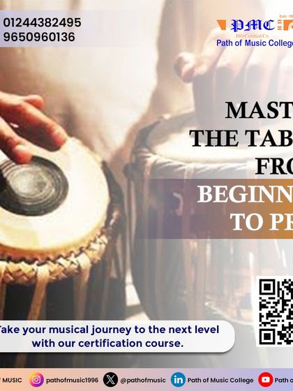 Master the intricate rhythms of the tabla with our comprehensive courses. We offer instruction from beginner levels to professional, including preparation for certification.