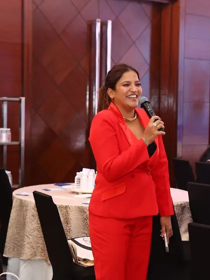 A joyful moment captured while hosting the FDD Conclave. I believe in bringing positive energy to every event.