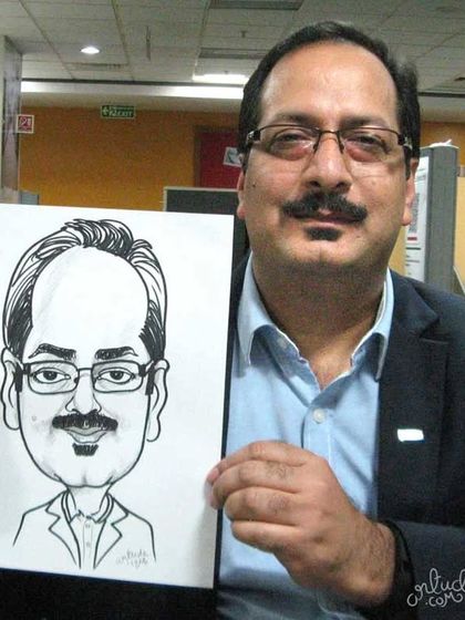 A classic black and white caricature from a corporate event. This timeless style is quick to produce and always brings a smile.