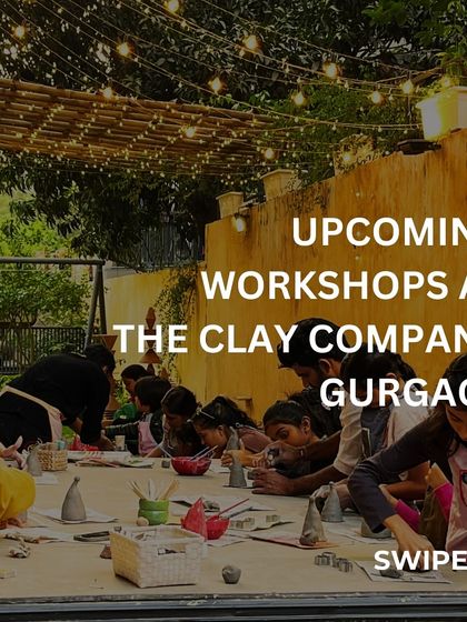 This graphic announces our upcoming workshops for December, inviting everyone to join us for some festive, creative fun in our cozy Gurgaon studio.
