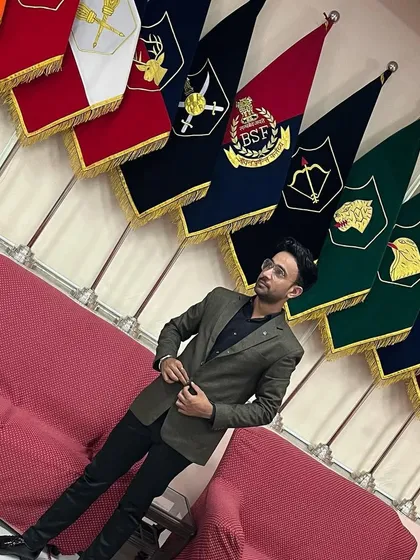 A show for our soldiers. Posing in front of the flags of the BSF and other forces before the performance.