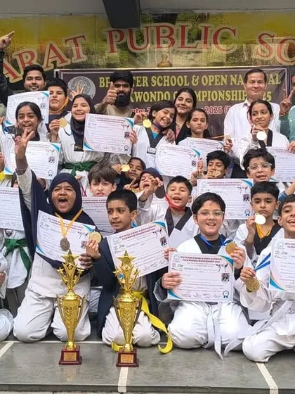 The joy of victory. I am incredibly proud of my students from Strike International Taekwondo Academy celebrating their success with trophies and medals at the BPS Interschool Championship.