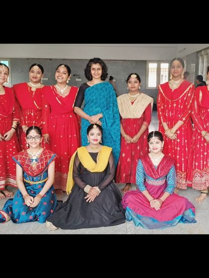 A group photo with our students after their Kathak exams. It's a joy to see them grow as artists and support each other on this journey.