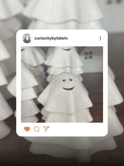 Too cute to spook. This little ghost figurine is more friendly than frightening, perfect for adding a touch of whimsical fun to your Halloween decor.