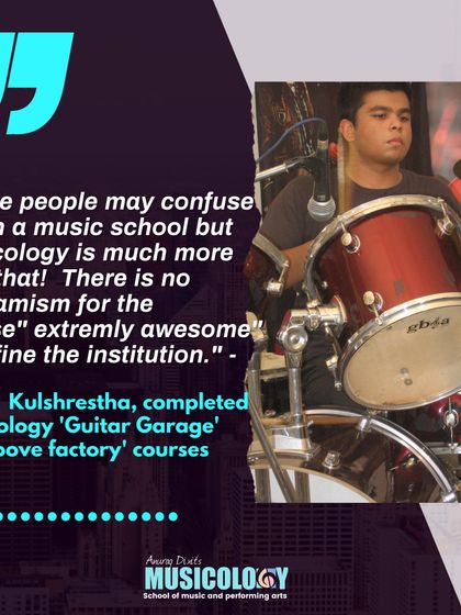 "Musicology is much more than a music school." A testimonial from Ritvik, who completed our Guitar Garage and Groove Factory courses.